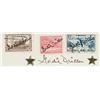 Image 1 : Drillon, Gordie, A group of three postage stamps from Canada, Ecuador and France all signed by...