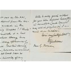 Gladstone, William E. (1809-1898), A three page handwritten letter by William Gladstone on Hawa...