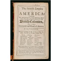 [Oldmixon, John]., THE BRITISH EMPIRE IN AMERICA, CONTAINING THE HISTORY OF THE DISCOVERY, SETT...
