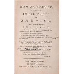 Paine, Thomas., COMMON SENSE; ADDRESSED TO THE INHABITANTS OF AMERICA [bound with] PLAIN TRUTH:...