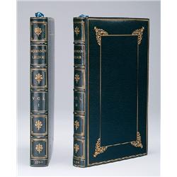 Defoe, Daniel. THE LIFE AND SURPRIZING ADVENTURES OF ROBINSON CRUSOE. 2 volumes, 389 p., 456 p. a...