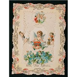 [Victorian Valentine Cards], A group of approx. 45 pieces of Victorian chromolithography. Mostl...
