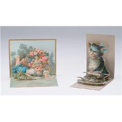 Victorian Three-Dimensional Greeting Cards, A group of 8 three-dimensional greeting cards mostl...