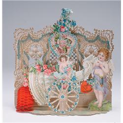 Victorian Three-Dimensional Greeting Cards, A group of 8 three-dimensional greeting cards mostl...