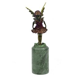 Angel Fairy Red Patina Bronze Statue