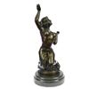 Image 5 : Nymph Nude Bronze Statue on Marble Base