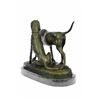 Image 8 : Vintage Style Hunting Dogs Bronze Sculpture