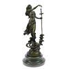 Image 1 : Justice Lady Bronze Sculpture on Marble Base Statue