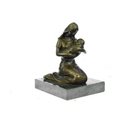 Breast Feeding Mother Baby Nursing Infant Bronze Statue