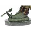 Image 3 : Mermaid with Green Patina Bronze Sculpture