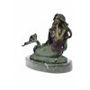 Image 5 : Mermaid with Green Patina Bronze Sculpture