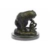 Image 7 : Lion With Cub Bronze Statue on Marble Base