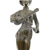 Image 4 : Woman Musician Bronze Sculpture on Marble Base Statue