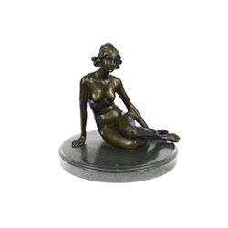 Nude Girl Sitting Bronze Sculpture