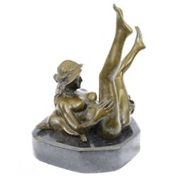 Erotic Abstract Nude Women Bronze Sculpture on Marble Base Figure