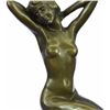 Image 4 : Nude Girl Model Sitting on Chair Bronze Sculpture