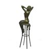 Image 6 : Nude Girl Model Sitting on Chair Bronze Sculpture