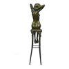 Image 7 : Nude Girl Model Sitting on Chair Bronze Sculpture