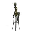 Image 8 : Nude Girl Model Sitting on Chair Bronze Sculpture