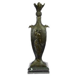 Beautiful Girls Bronze Vase Statue