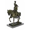 Image 1 : Knight Warrior Bronze Statue on Marble Base Sculpture