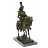 Image 2 : Knight Warrior Bronze Statue on Marble Base Sculpture