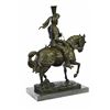 Image 3 : Knight Warrior Bronze Statue on Marble Base Sculpture