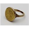 Image 2 : 1853 $1 GOLD TYPE 1 IN A 14K GOLD RING 1853 $1 GOLD TYPE 1 IN A 14K GOLD RING. SIZE 4.5. 3.7 GRAMS.