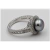 Image 2 : AFFINITY PEARL AND DIAMOND STERLING SILVER RING