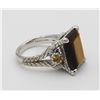 Image 2 : JUDITH RIPKA .925 TIGER EYE RING JUDITH RIPKA STERLING SILVER TIGER EYE RING. SIZE 9.5. PRE-OWNED. E