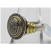 Image 2 : JWBR .925 GOLD ACCENT PAVE DIAMOND RING JWBR STERLING SILVER GOLD ACCENT PAVE DIAMOND OVAL RING. SIZ