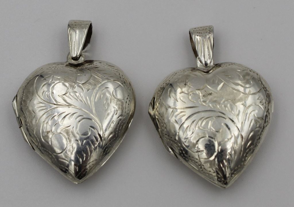 Heart Lockets Examples (2) STERLING SILVER HEART LOCKETS (2) STERLING SILVER HEART LOCKETS ...