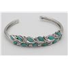 Image 2 : BEAUTIFUL STERLING SILVER BANGLE WITH TURQUOISE DETAILING