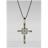 Image 1 : STERLING SILVER AND AQUAMARINE CROSS NECKLACE BEAUTIFUL STERLING SILVER AND AQUAMARINE CROSS NECKLAC