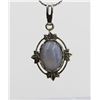 Image 2 : BEAUTIFUL OVAL OPAL STERLING SILVER NECKLACE BEAUTIFUL OVAL OPAL STERLING SILVER PENDANT ON A 18" ST