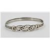 Image 2 : "TJH" IRISH STERLING SILVER BANGLE BRACELET IRISH STERLING SILVER BANGLE BRACELET WITH HINGED CLOSUR