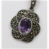 Image 2 : .925 THAILAND PENDANT W/ AMETHYST & GUN METAL STERLING SILVER PENDANT WITH AMETHYST AND GUN METAL CO