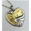 Image 2 : SIGNED GORHAM .925 2 TONE RELIGIOUS PENDANT SIGNED GORHAM STERLING SILVER TWO TONED RELIGIOUS "FOOTP