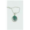 Image 2 : STERLING SILVER NECKLACE WITH TURQUOISE STONE STERLING SILVER NECKLACE WITH TURQUOISE STONE ON  22"