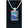 Image 2 : .925 MEXICO FUSED GLASS NECKLACE .925 MEXICO GORGEOUS FUSED GLASS NECKLACE. AMAZING SHADES OF BLUES,