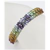 Image 1 : RAINBOW STONE HINGED CUFF BRACELET BEAUTIFUL HINGED CUFF BRACELET WITH RAINBOW RHINESTONES! STUNNING