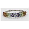 Image 2 : RAINBOW STONE HINGED CUFF BRACELET BEAUTIFUL HINGED CUFF BRACELET WITH RAINBOW RHINESTONES! STUNNING