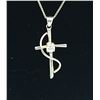 Image 2 : STERLING SILVER CROSS NECKLACE STERLING SILVER CROSS NECKLACE WITH CZ IN THE CENTER. 3.3 GRAMS. PRE-