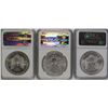 Image 2 : 3 NGC MS 69 AMERICAN SILVER EAGLES 3 NGC MS 60 AMERICAN SILVER EAGLES - 2004, 2005 AND 2006. ESTIMAT