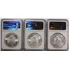 Image 2 : NGC MS69 AMERICAN SILVER EAGLES (09, 10, 11) NGC AMERICAN SILVER EAGLES GRADED MS 69 - 2009, 2010 AN