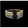 Image 2 : 1.32 ctw Sapphire and Diamond Ring - 14KT Yellow Gold