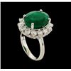 Image 4 : 7.16 ctw Emerald and Diamond Ring - 14KT White Gold