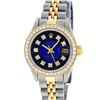 Image 2 : Rolex Ladies 2 Tone 14K Blue Vignette VS Diamond Datejust Wristwatch