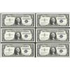 Image 1 : Lot of (6) 1957B $1 Silver Certificate Notes