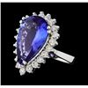 Image 1 : GIA Cert 8.74 ctw Tanzanite and Diamond Ring - 14KT White Gold